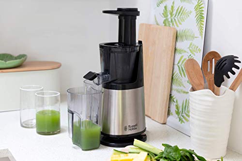Russell Hobbs Slow Juicer 25170-56 - Licuadora de extracción lenta para zumos, 150 W, acero inoxidable