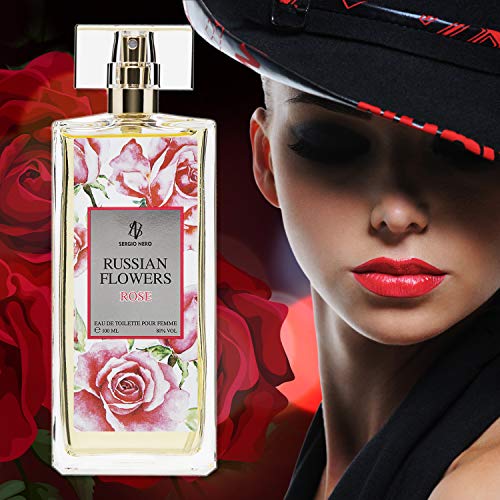 RUSSIAN FLOWERS Agua de tocador (Eau de toilette) para Mujeres, 100 ml – FRAGANCIA Nueva de flores para Ella (ROSE)