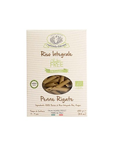 Rustichella D'Abruzzo - Pasta Penne Rigate De Arroz Integral Biológico Sin Gluten 250gr