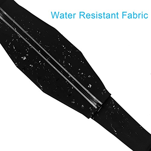Ryaco Riñonera, Riñonera Deportiva con Bandas contra el Sudor y Reflectante, Riñonera Cinturón Running Impermeable con Ventana Transparente para Correr Caminar Fitness Viaje o al Aire Libre (Negro)