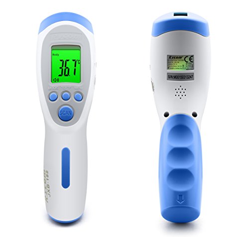 Rycom JXB-182 Termómetro Infrarrojo Sin Contacto para Medir Temperatura Corporal Frente para Bebés Niños Adultos Temperatura de Superficie y Ambiente