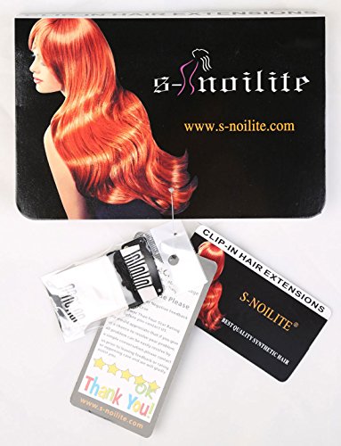 S-noilite - Extensiones para cabello ondulado con sujeción de clip para toda la cabeza. Pack de 8 unidades con 18 clips de 60 cm color rubio arena y rubio blanquecino