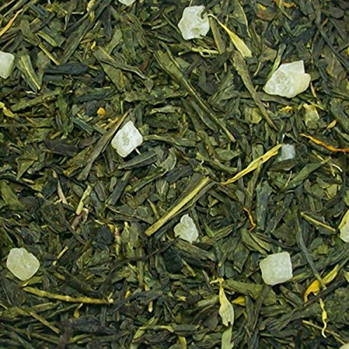 SABOREATE Y CAFE THE FLAVOUR SHOP Té Verde Sencha Japonés Mango y Piña En Hoja Hebra A Granel Infusión Natural Adelgazante 100 gr