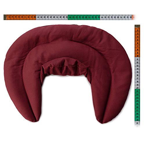 Saco cervical térmico con cuello. burdeos. Almohada térmica con semillas de colza. Cojín de nuca. Cojín de calor y frio con semillas