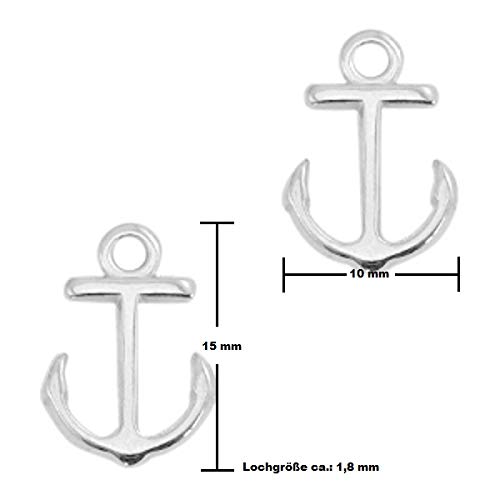 sadingo DQ metal colgante 'Ancla' – 2 Unidades – zamak, dorado o plateado – Color a elegir)