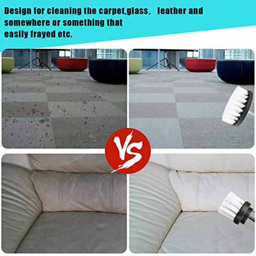SAFETYON Cepillo de Taladro Eléctrico 4 Pieces Multifuncional Brocha para Limpiar Baño, Piso, Azulejo, Cocina (Blanco)