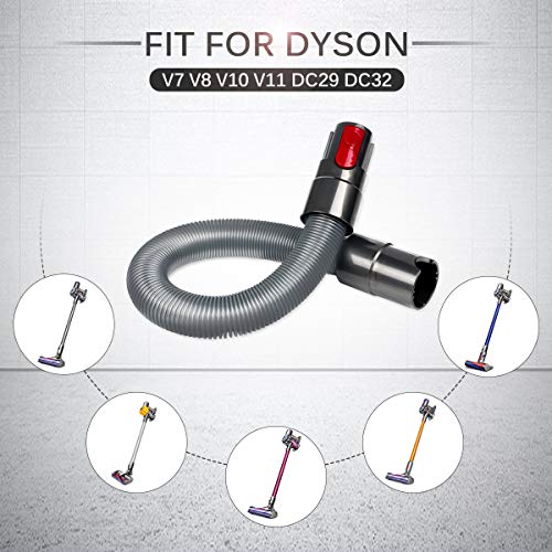 SAFETYON Manguera de Extensión para Aspiradora Dyson V7 V8 V10 V11, Tubo Flexible para Dyson DC29 DC32 52 cm Extensible a 150 cm (Sin Cable)