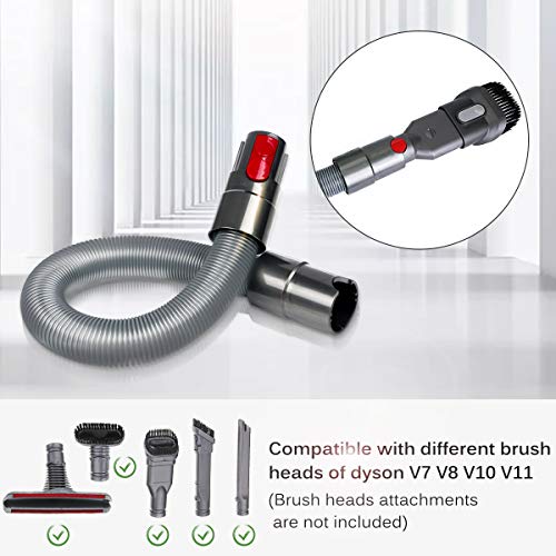 SAFETYON Manguera de Extensión para Aspiradora Dyson V7 V8 V10 V11, Tubo Flexible para Dyson DC29 DC32 52 cm Extensible a 150 cm (Sin Cable)