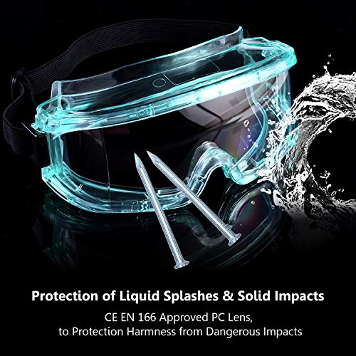 SAFEYEAR Gafas de seguridad-SG031 [Certificación EN166] Super Lentes Gafas de seguridad antiniebla Protección UV Gafas antiarañazos