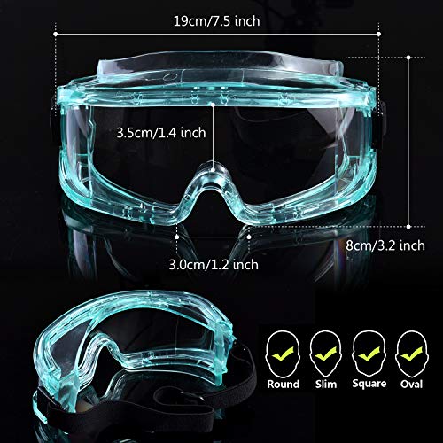 SAFEYEAR Gafas de seguridad-SG031 [Certificación EN166] Super Lentes Gafas de seguridad antiniebla Protección UV Gafas antiarañazos