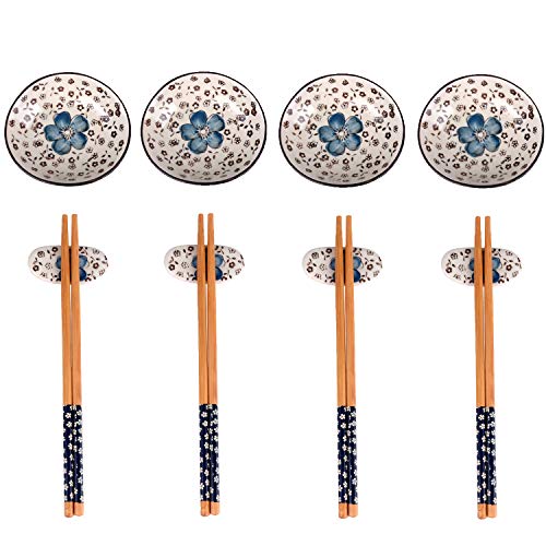 Saflyse - Juego para servicio de sushi para cuatro personas, no incluye alfombrillas marrones (12 piezas) (color aleatorio)