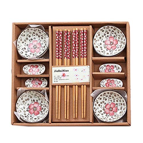 Saflyse - Juego para servicio de sushi para cuatro personas, no incluye alfombrillas marrones (12 piezas) (color aleatorio)