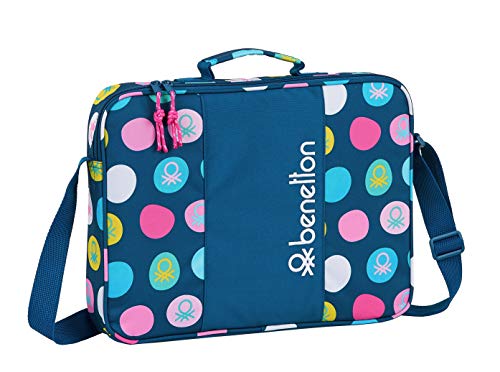 safta 612050385 Maletín Cartera extraescolares Benetton, Multicolor