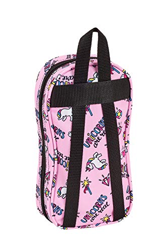 safta Blackfit8 Magical Plumier mochila 4 estuches llenos, 33 piezas, escolar, Rosa Unicornios (8412688348718)