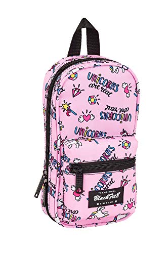 safta Blackfit8 Magical Plumier mochila 4 estuches llenos, 33 piezas, escolar, Rosa Unicornios (8412688348718)
