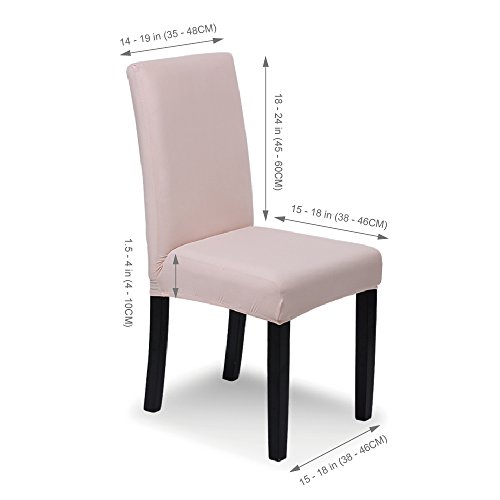 SaintderG® Fundas para sillas Pack de 6 Fundas sillas Comedor, Lavable Extraíble Funda, Muy fácil de Limpiar, Duradera Modern Bouquet de la Boda, Hotel, Decor Restaurante (Gris Claro, Pack de 6)