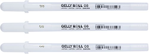 Sakura Gelly Roll 3 gelpennen "Bright White" - glitter effect