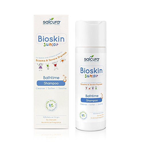 Salcura Natural Skin Therapy, Bioskin Junior Shampoo, Low -Foamy Kids Shampoo para piel sensible, calma y nutre el cuero cabelludo más seco 200 ml