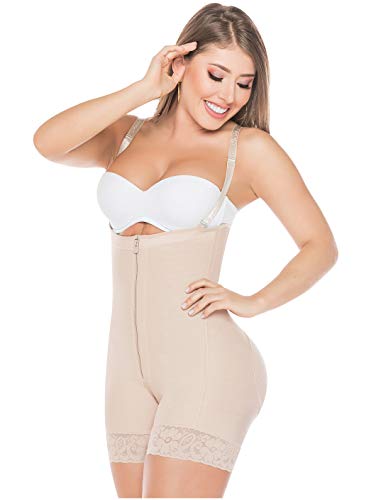 Salome 0215 Fajas Reductoras Adelgazantes Postparto Levanta Gluteos Colombianas Postquirurgica Abdomen Moldeadora Reductora Barriga Mujer Beige M