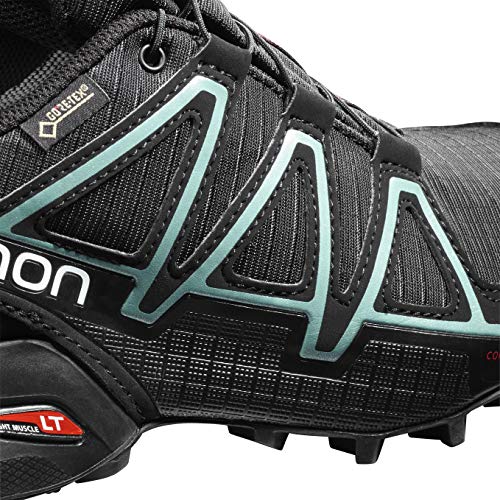 Salomon Speedcross 4 GTX W, Zapatillas de Trail Running para Mujer, Negro Black Black Metallic Bubble Blue, 36 2/3 EU