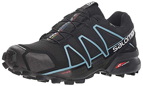 Salomon Speedcross 4 GTX W, Zapatillas de Trail Running para Mujer, Negro Black Black Metallic Bubble Blue, 36 2/3 EU