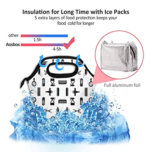 Salon & Barber Peluquería Lonchera con aislamiento Bolsa de almuerzo Bolsa Organizador de almuerzo Almuerzo Titular - Ligero, impermeable y Reus