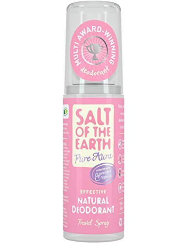Salt of the Earth - Desodorante natural, en espray, para viajes, aroma a lavanda y vainilla, vegano, protección de larga duración, aprobado por Leaping Bunny, se puede volver a llenar, 75 ml