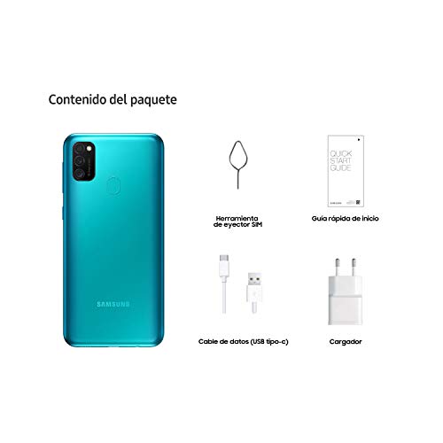 Samsung Galaxy M21 - Smartphone Dual SIM de 6.4" sAMOLED FHD+, Triple Cámara 48 MP, 4 GB RAM, 64 GB ROM Ampliables, Batería 6000 mAh, Android, Versión Española, Color Verde
