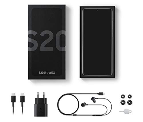Samsung Galaxy S20 Ultra 5G - Smartphone 6.9" Dynamic AMOLED (12GB RAM, 128GB ROM, cámara 108MP gran angular, Octa-core Exynos 990, 5000mAh batería, carga ultra rápida) Cosmic Black [Versión española]