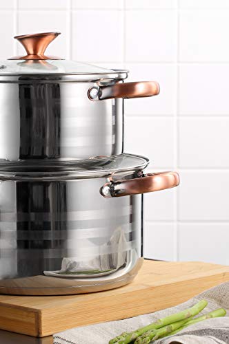 San Ignacio Premium Bateria 8 Piezas + 4 Cuchillos + 3 Utensilios, Acero Inoxidable, Cobre