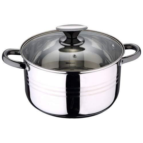 San Ignacio Premium Dina - Bateria de cocina de 4 piezas, acero inoxidable, 1.9L-2.7L-3.5L-5.1L, apta para todo tipo de cocinas incluido inducción, Gris