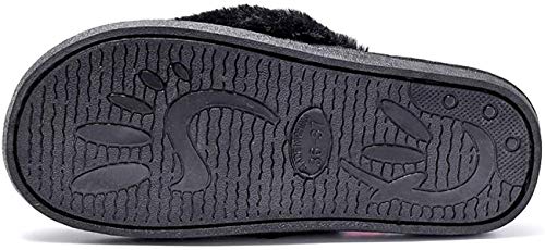 Sandalias de piel sintética esponjosa para mujer, para casa de spa, zapatos abiertos, color Negro, talla 38/39 EU