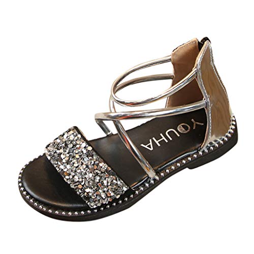 Sandalias del niña de Verano Riou Casual Sandalias de Vestir niños Lentejuelas Princesa Zapatos Solo Zapatos Frescos Moda Linda Antideslizante Bebe Chicas Calzado Fiesta