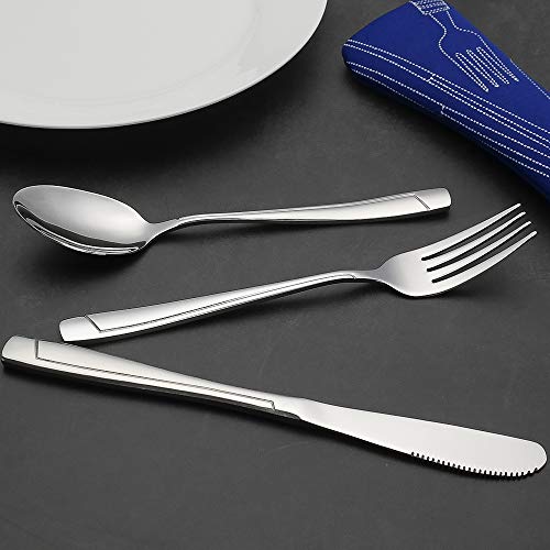 Sandmovie 3 Piezas Juego Funda Cubiertos Cubiertos para Llevar Picnic Camping Acampad, Servicio para 1 Persona