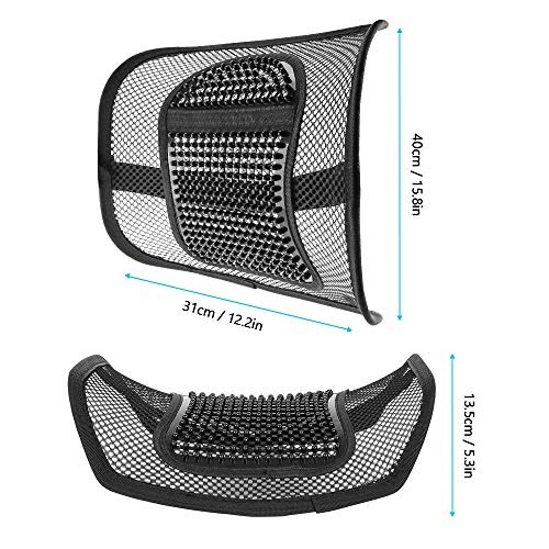 sanlinkee 2 PCS Cojín Lumbar Soporte para la Espalda Lumbar ergonómico Cojín de Soporte Lumbar para Silla de Oficina Coche corrije la Postura Alivia el Dolor Lumbar(Negro)