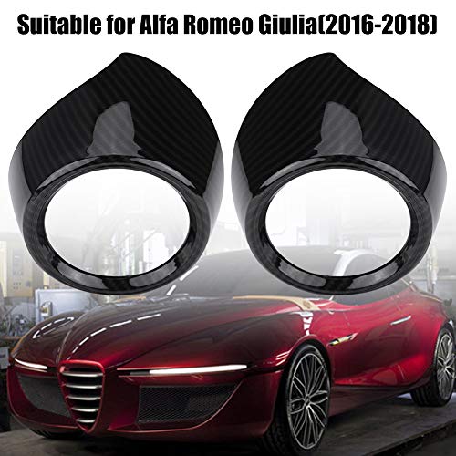 SANON Car Styling fibra de carbono central fila delantera lado aire acondicionado salida botón marco para Alf-a Romeo Giul-a 2016 2017 2018