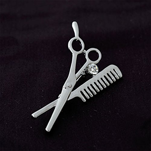 Sanwood tijeras peine broche mujeres hombres personalidad collar accesorios joyería regalo