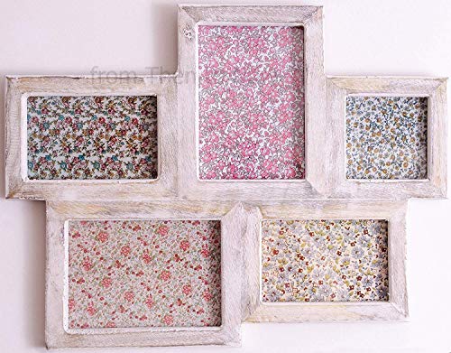 Sass & Belle Marco de Fotos Color Blanco Crema Madera Pared Marco de Fotos Marco Collage
