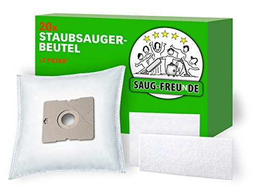 SAUG-FREUNDE - Bolsas para aspiradoras SEVERIN BC 7045 S Power Snow white, BC 7041, BC 7044, BC 7046, BC 7055, BC 7056, ALDI QUIGG 5390, compatible con SEVERIN SB 7218 (20 unidades)