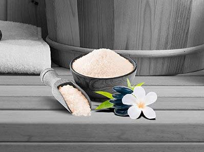 Sauna exfoliante de sal – Sándalo 400 g – Sal marina con aceite de jojoba Vitamina E Body Scrub – Ducha y cuerpo para todos los tipos de piel – vegano – sin parabenos
