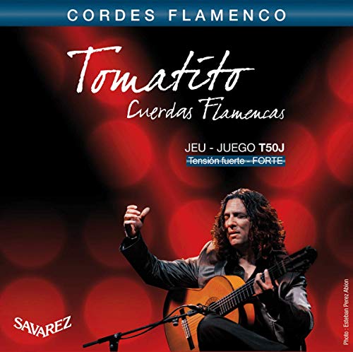 Savarez Cuerdas para Guitarra Clásica Flamenco juego T50J Tensión alta, azul