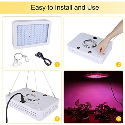 Sawpy LED Grow Light 1000w Lámpara UV IR LED Espectro Completo LED de crecimiento para plantas medicinales, invernadores vegetativos y flores en interior o lugares faltan de luz de sol