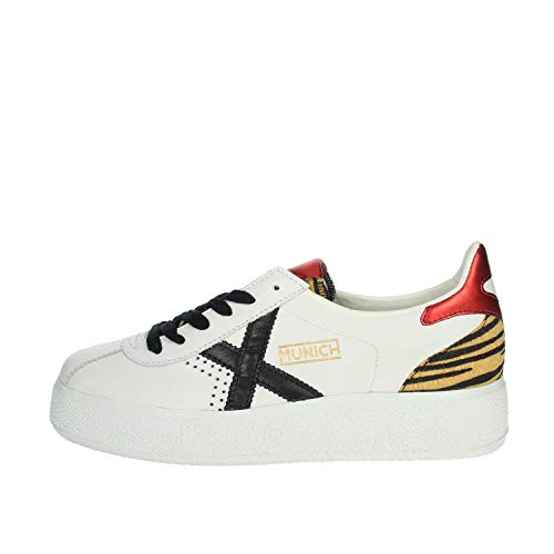 Scarpe Donna Munich Sneaker Mod. Barru Sky in Pelle Bianco Rosso 038 DS20MU07