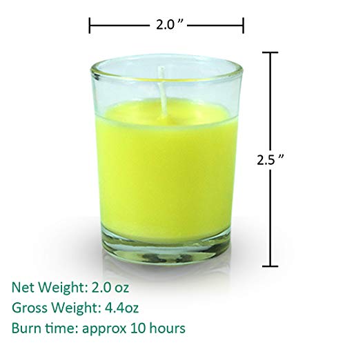 SCENTORINI Vasos de Vidrio de Citronela Antimosquitos Cera de Soja Perfumada Natural de Larga Duración, Buen Regalo