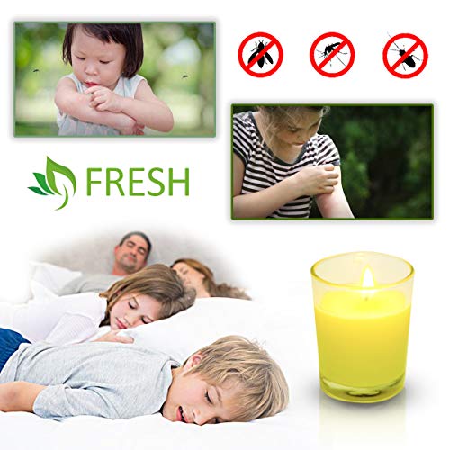SCENTORINI Vasos de Vidrio de Citronela Antimosquitos Cera de Soja Perfumada Natural de Larga Duración, Buen Regalo
