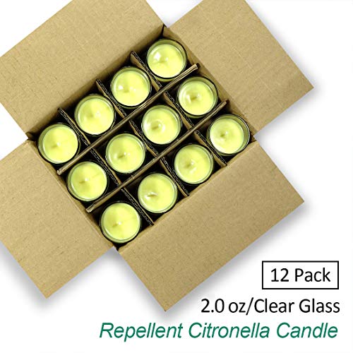 SCENTORINI Vasos de Vidrio de Citronela Antimosquitos Cera de Soja Perfumada Natural de Larga Duración, Buen Regalo