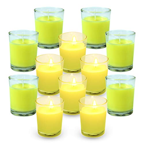 SCENTORINI Vasos de Vidrio de Citronela Antimosquitos Cera de Soja Perfumada Natural de Larga Duración, Buen Regalo