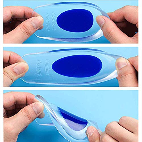 Schneespitze 2 Pares Taloneras de Silicona,Talón Amortiguación Ligera Plantillas Elevadoras de Silicona,Taloneras de Gel de Talón,Plantillas de Gel,Azul/Rosa