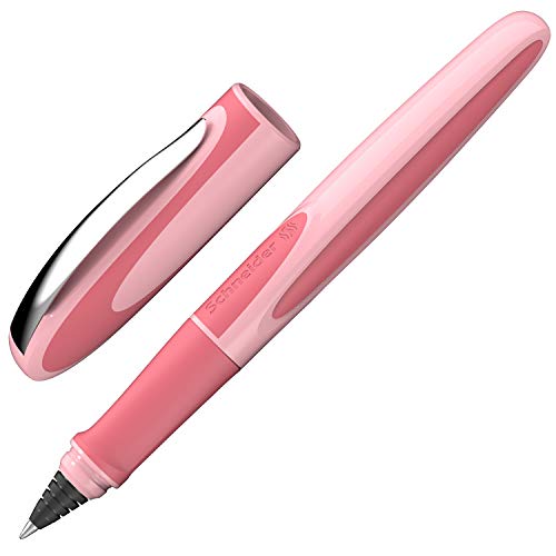 Schneider 187806 Ray - Bolígrafo roller recargable con cartuchos de tinta estándar, apto para diestros y zurdos, 1 unidad, color coral