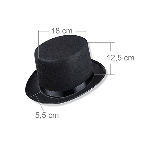 Schramm® Sombrero de Copa con Cinta de Raso Negro para Adultos Sombrero de Copa Chapeau